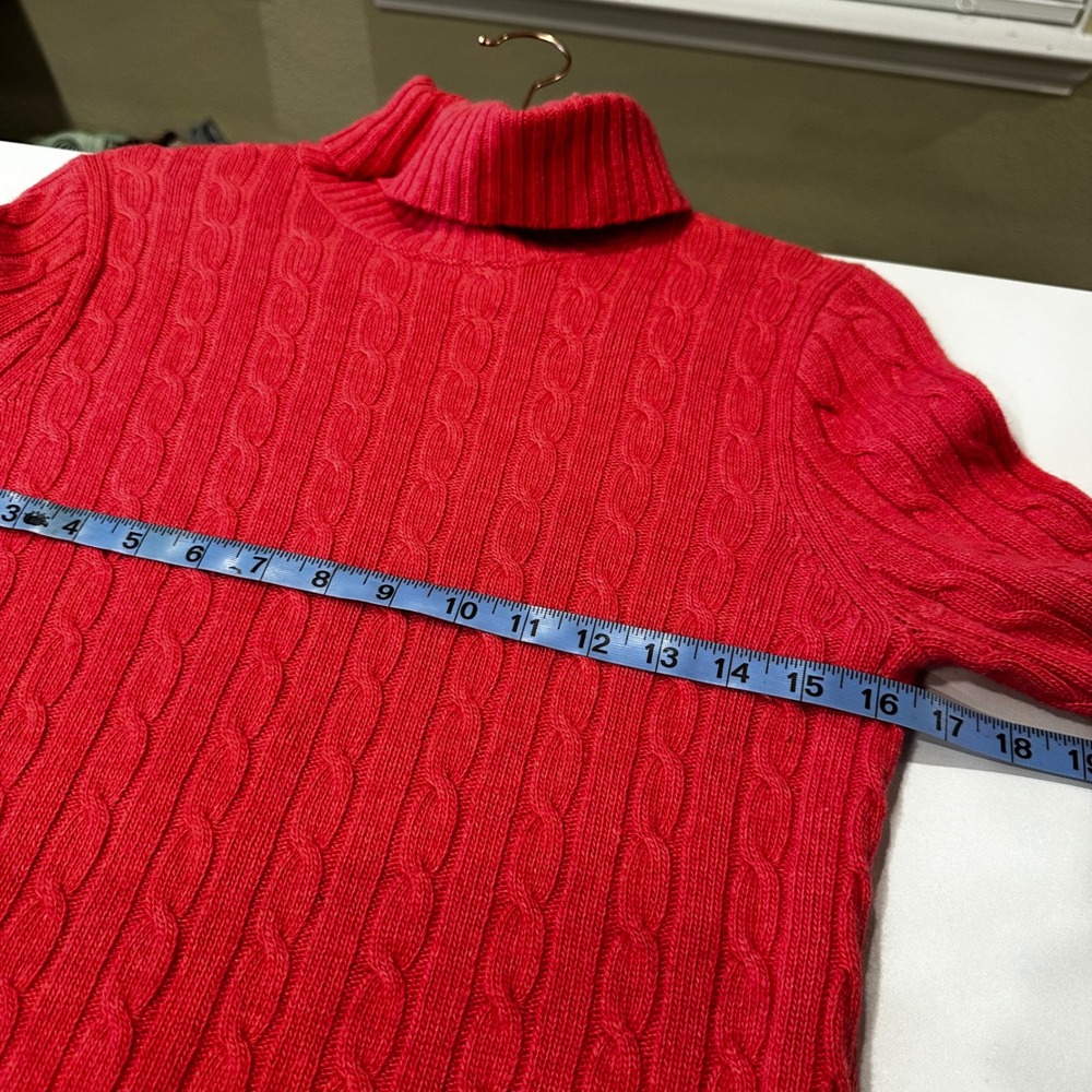 J.Crew Pink Cable Knit Turtleneck Sweater Merino Wool Angora Cashmere S Clasic - Picture 3 of 9